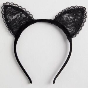 Torrid Lace Cat Ears Headband Halloween Costume Accessory - Black - NEW